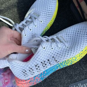 NOBULL White Athletic Shoes with Multicolor Sole